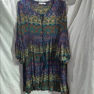 LOve Kyla Bohemian Floral Print Women's dress / tunic size large